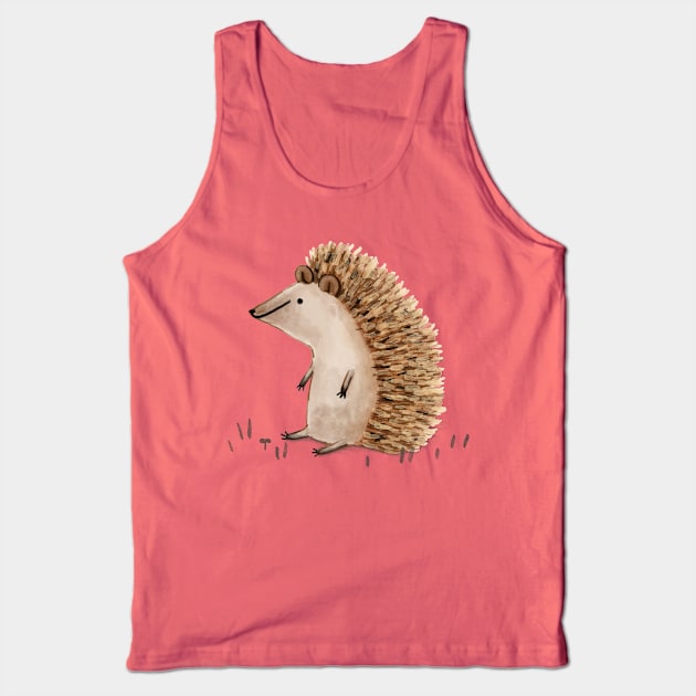 Hedgie Has a Sit Down Tank Top by Sophie Corrigan